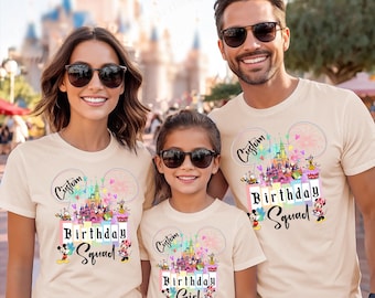 Koszulka urodzinowa Disney dla dziewczynki, Koszulka urodzinowa Disneyland, Koszulka urodzinowa Disney, Koszulka rodzinna Disney, Koszulka Disney Squad, Koszulka pasująca do Disney