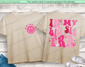 Koszulka z epoki Big Sis: Retro Kids Announcement Shirt