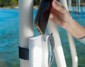 Boat Phone Holder- Boat Accessory, Boat Organizer, Cell Phone Holder for Boat.  Save the Boat Cup Holder for Beverages.