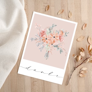Dankeskarte | Karte zum Danke sagen mit Blumenstrauß | schlichte Karte im Postkartenformat | Format DINA6
