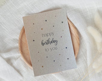 Geburtstagskarte | Happy Birthday | Kraftpapier | Format DINA6 | Geburtstag | Geschenkkarte