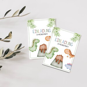 Einladung Kindergeburtstag | Einladungskarte | Einladungskarten-Set | Dinos | Format DINA6 | Junge