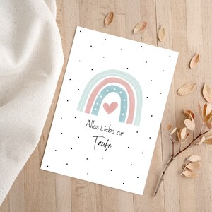 Glückwunschkarte zur Taufe | Geschenkkarte | Format DINA6 | Taufe | Regenbogen