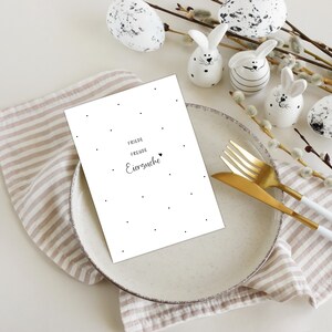 Schlichte Osterkarte | Friede Freude Eiersuche | Schwarz-Weiß | Format DINA6 | Ostern | Geschenkkarte
