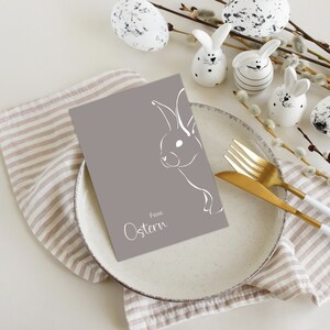 Schlichte Osterkarte | Frohe Ostern | Hase | Format DINA6 | Ostern | Geschenkkarte