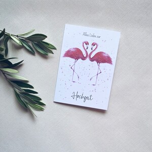 Glückwunschkarte zur Hochzeit | Klappkarte Hochzeit | Flamingos | Hochformat DINA6 | Hochzeit | Du. Ich. Wir