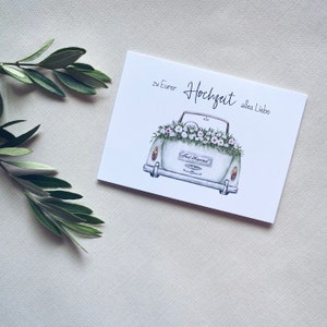 Glückwunschkarte zur Hochzeit | Klappkarte Hochzeit | Just Married | Querformat DINA6 | Hochzeit | gesucht und gefunden, in Liebe verbunden