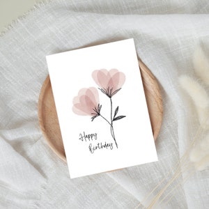 Geburtstagskarte | Blume | Happy Birthday | Format DINA6 | Geburtstag | Geschenkkarte