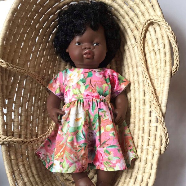 Ropa de muñeca Miniland, vestido de muñeca africana / vestido de muñeca de 38 cm / vestido de muñeca de 15 pulgadas, ropa de muñeca de 38 cm, regalo de Navidad, paola reina