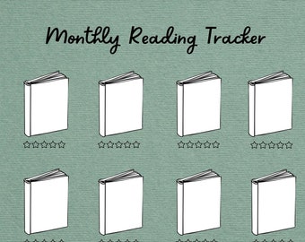 Rastreador de lectura mensual / Registro de libros minimalista / Diario de lectura / Descarga digital en PDF / Agrega títulos y califica tus lecturas / Lista de libros