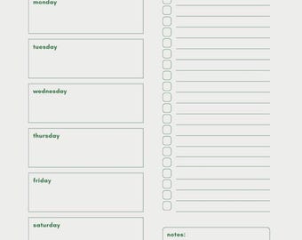 Planificador de comidas semanal con lista de compras (descarga digital)