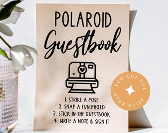 Wedding Guest Book | Polaroid Photo Wedding Decoration | SVG PNG DXF Cut Files for Cricut and Laser Cutters