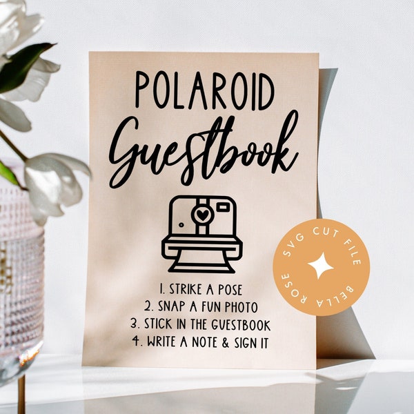 Wedding Guest Book | Polaroid Photo Wedding Decoration | SVG PNG DXF Cut Files for Cricut and Laser Cutters