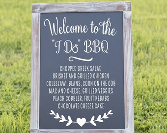 I Do BBQ Wedding Menu Sign ready to be personalized | Digital File SVG PNG dxf | Wedding Decor