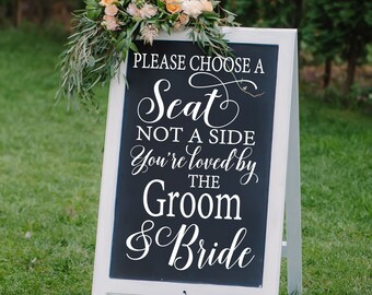 Rustic Wedding Sign SVG | Acrylic Wedding Decorations | Find Your Seat | Choose a Side Not a Side | Wedding Seating Sign