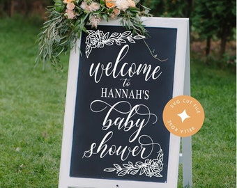 Baby Shower Welcome Sign |SVG PNG DXF Cut Files for Cricut and Laser Cutters | Boho Baby Shower | Floral Baby Shower | Oh Baby Sign