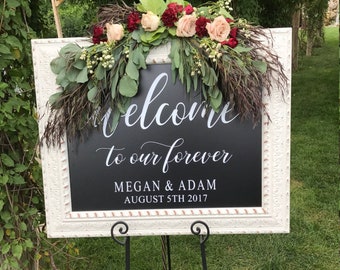 Welcome to our Forever| Wedding Sign Cut File | SVG PNG DXF Cut Files for Cricut and Laser Cutters
