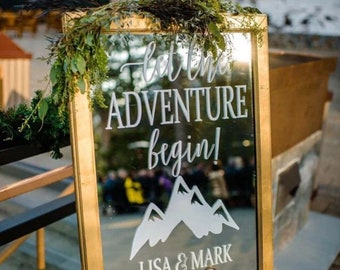 Let the Adventure Begin | Personalized Wedding Welcome Sign Cut File | SVG PNG DXF Cut Files for Cricut and Laser Cutters