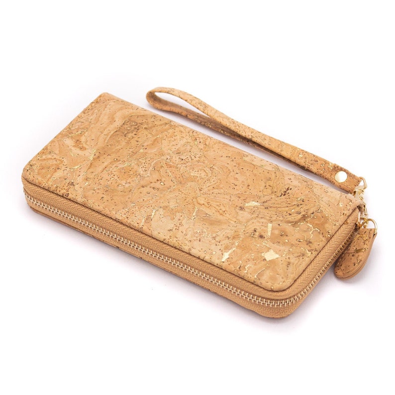 Cork wallet with loop Gold