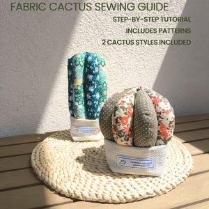 Fabric Cactus Sewing Guide PDF, Textile Plant Pattern, Beginner Sewing Project, DIY Fabric Cactus, Printable Sewing Pattern