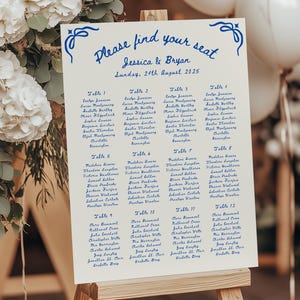 Editable Wedding Seating Chart Sign Template Canva Hand Drawn Whimsical Minimalist Doodle Seating Chart Board For Wedding Guest Table Number