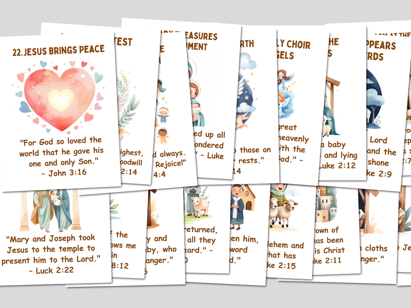 Advent Calendar Cards Christmas Nativity Story for Kids, Teens and ...