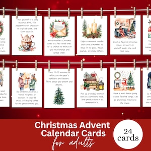 Calendrier de l’Avent pour adultes Cartes de soins personnels Compte à rebours de Noël Cartes flash imprimables, Calendrier de l’Avent Cadeau pour elle, Calendrier de l’Avent imprimable