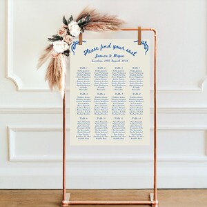 Editable Wedding Seating Chart Sign Template Canva Hand Drawn Whimsical Minimalist Doodle Seating Chart Board For Wedding Guest Table Number