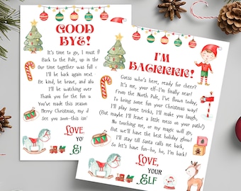 Kit de lettres d'accueil et d'adieu à imprimer, lettre de retour, notes de Noël pour enfants, téléchargement instantané, téléchargement numérique