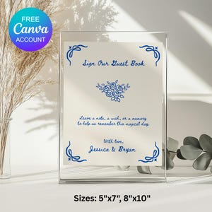 Hand Drawn Wedding Guest Book Sign Template Canva, Printable Hand Drawn Doodle Illustrations, Whimsical Wedding Sign Guest Book Signage