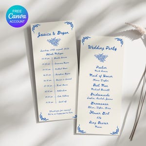 Plantilla de programa de boda dibujado a mano, programa de boda colorido, cronograma de boda original, orden de servicio, plantilla de ceremonia de boda