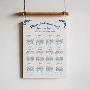 Editable Wedding Seating Chart Sign Template Canva Hand Drawn Whimsical Minimalist Doodle Seating Chart Board For Wedding Guest Table Number