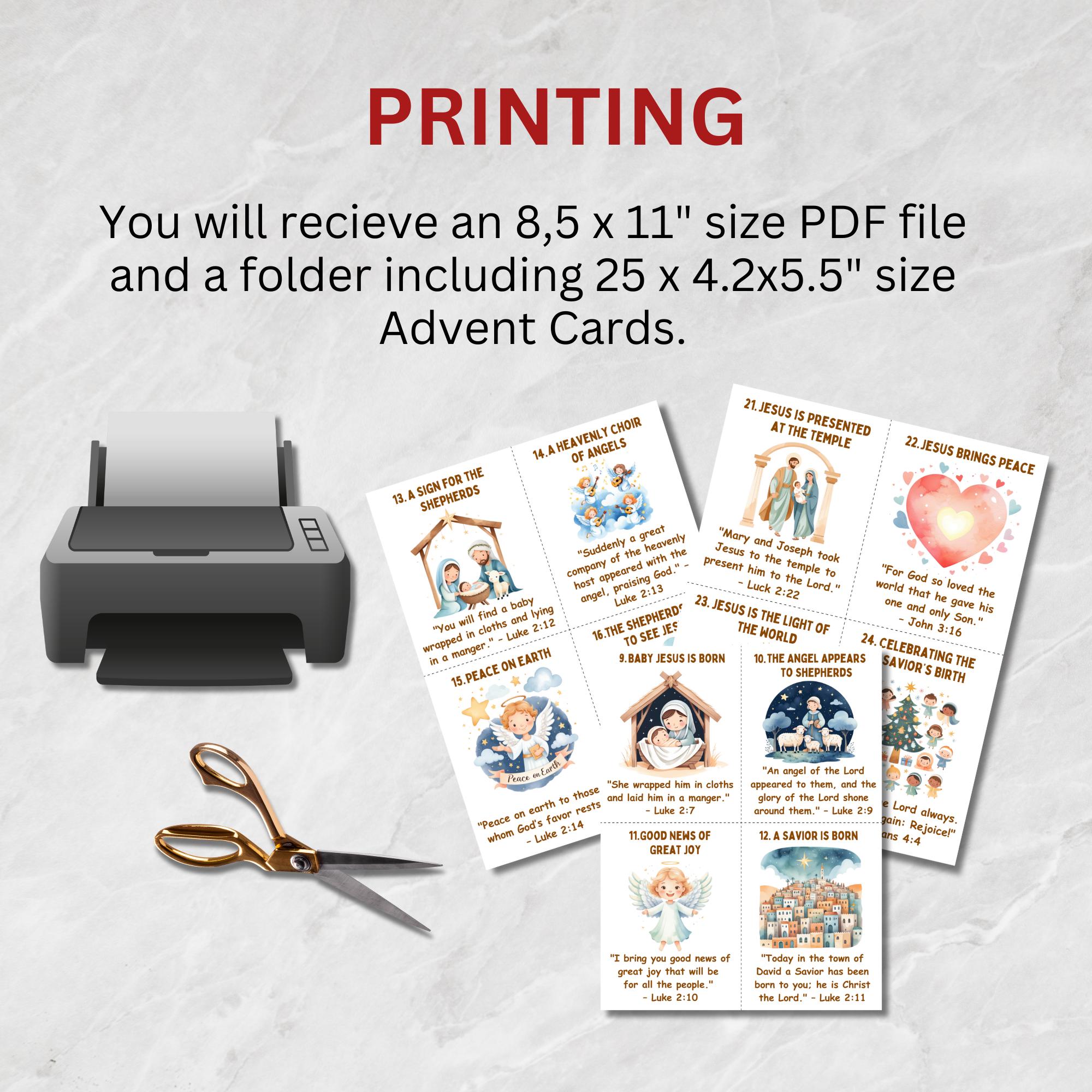Advent Calendar Cards Christmas Nativity Story for Kids, Teens and ...