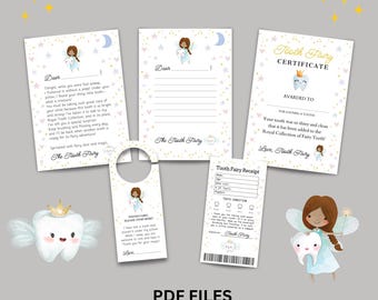 Kit de la Petite Souris à Imprimer, PDF Prêt à Imprimer, Certificat Officiel, Reçu, Accroche-Porte, Lettre de Dent Perdue, Téléchargement Instantané 7