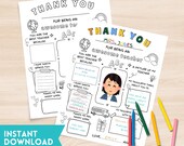 Teacher Appreciation Printable Gift, All About My Teacher End of the School Year Gift for Teacher Coloring Page, Teacher Appreciation Week
