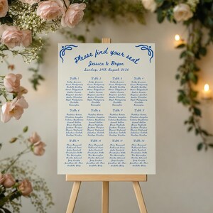 Editable Wedding Seating Chart Sign Template Canva Hand Drawn Whimsical Minimalist Doodle Seating Chart Board For Wedding Guest Table Number