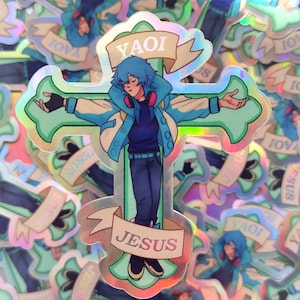 Yaoi Jesus vinyl sticker