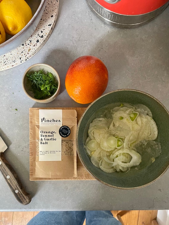 Orange, Fennel & Garlic Salt Pouch - blended in small batches in Suffolk