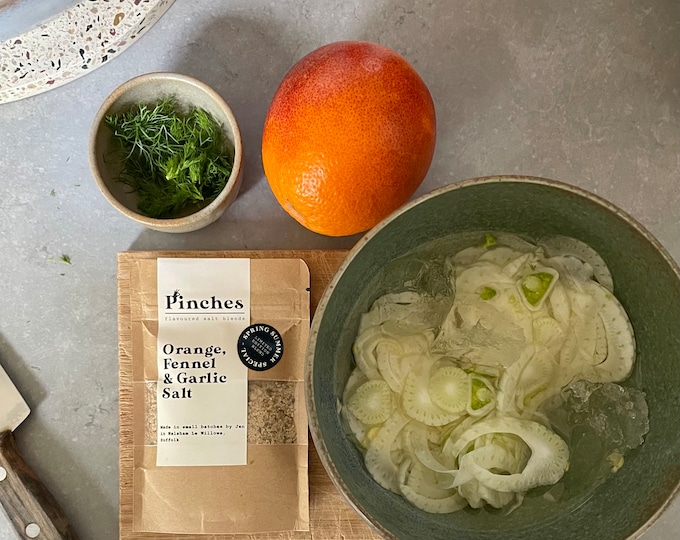 Orange, Fennel & Garlic Salt Pouch - blended in small batches in Suffolk