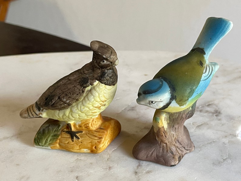 Miniature Porcelain Bird Figurines Love Birds REPAIRED Quail Etsy