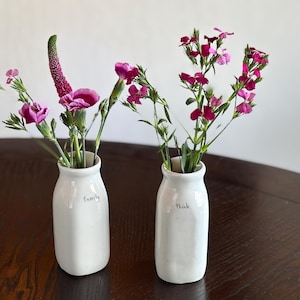 Beth Mueller Pottery Tiny Vases Ceramic Milk Jug Family and Think, Minimalist Thoughtful Decor