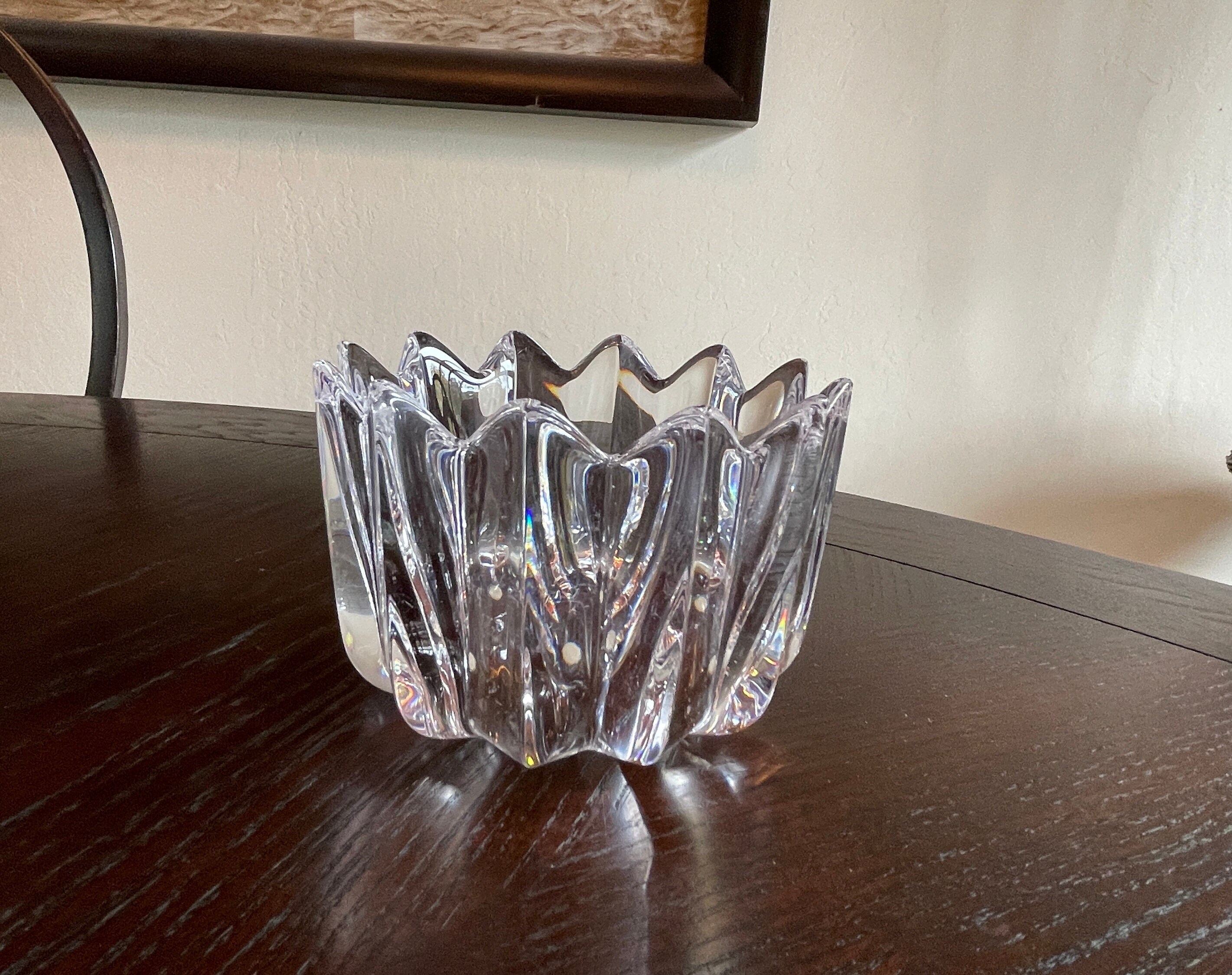 Clear Crystal Glass Scalloped Splash Orrefors Sweden Candy Dish Bowl –  Mitchell Sotka