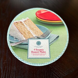 Martha Stewart Living Collection of 4 Dessert Plates 7” tall in the primary colors of red, yellow, green and blue. This was a 2008 Macys Exclusive.
