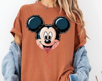 Comfort Colors® Balloon Disney Shirt, Mickey Tee, Disney Friends T-shirt, Disney Birthday Shirt, Disney Trip Tee, Vacation Matching Tee