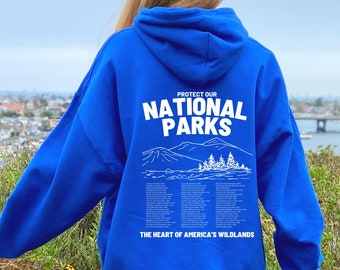 National Parks With Words on Back, Granola Girl Aesthetic Sweatshirt, Summer Hoodie, Camping Clothes, Oversize Vsco Hoodie,Pinterest Hoodie