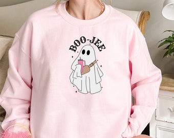 Boo Jee Sweatshirt, Halloween Ghost Sweatshirt,Boo Shirt, Spooky Ghost Hoodie, Spooky Season Ghost Sweater, Spooky Vibes, Halloween Gifts