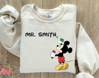 Custom Mickey Teacher Sweatshirt and Hoodie, Custom Teacher Sweatshirt, Custom Teacher Gift, Teacher Appreciation Gift, Cute Teacher Sweater