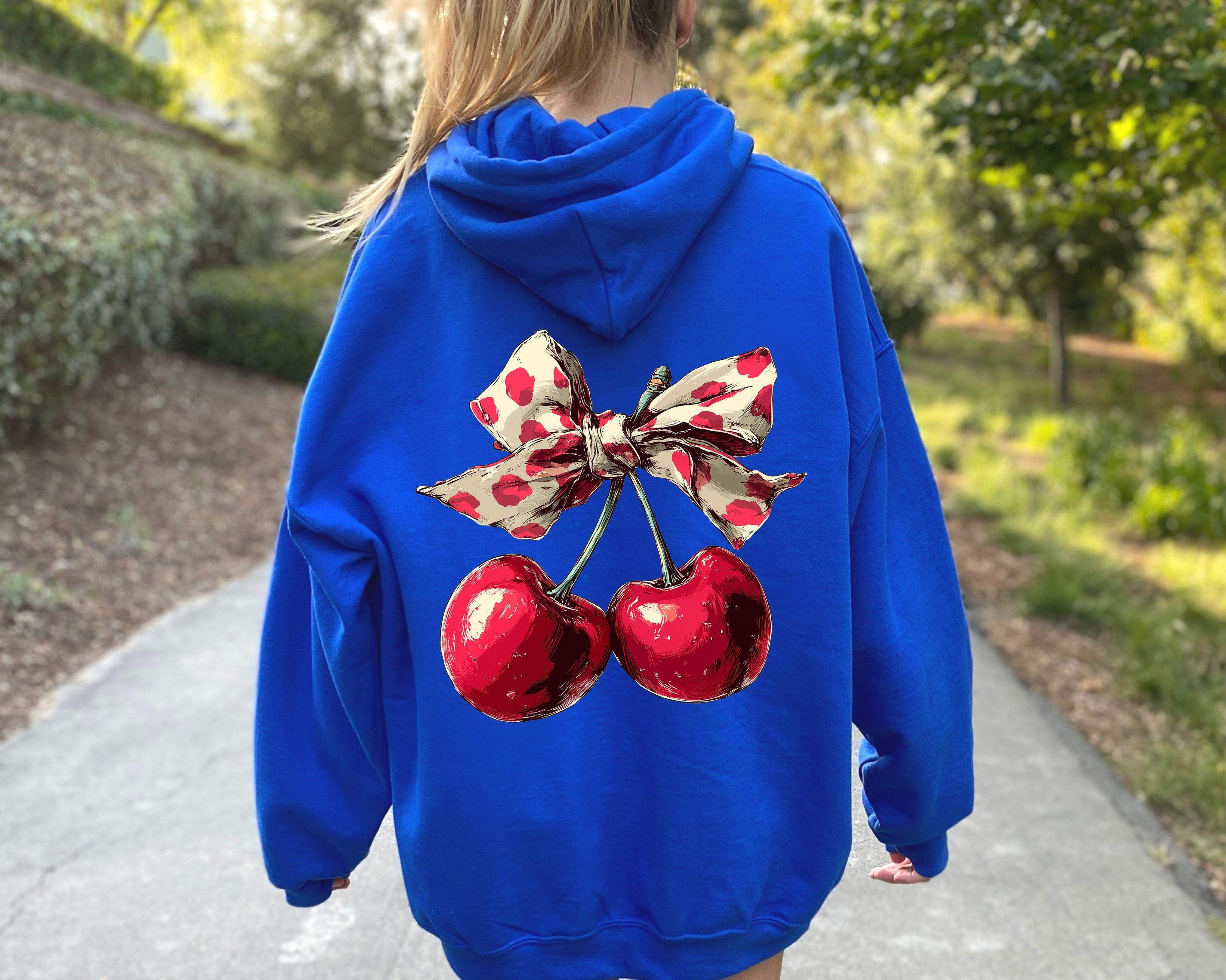 Retro Cherry Sweatshirt, Cherry Women Hoodie, Fruit Lover