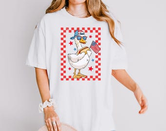 Patriotic Goose Shirt, Memorial Day Shirt, Funny Goose Shirt, American Flag Shirt, Fourth Of July Gifts, Red White and Blue