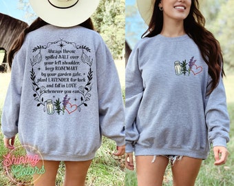 Salt Rosemary Lavender Love Front and Back Sweatshirt, Practical Magic Sweatshirt, Magic Spell Hoodie, Halloween Sweatshirt, Witchy Hoodie